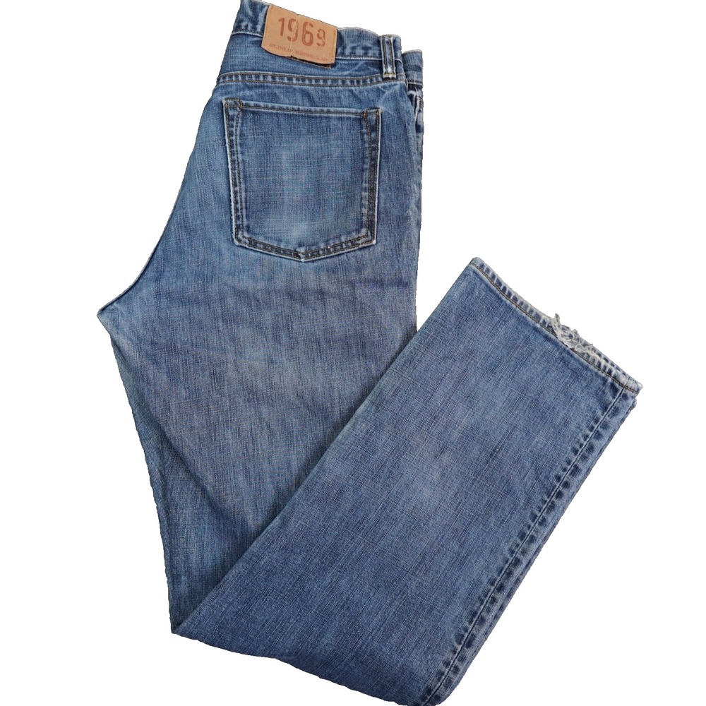 GAP 1969 Jeans‎ Mens 34x34 Blue Easy Fit Straight Leg Medium Wash Y2K Biker READ